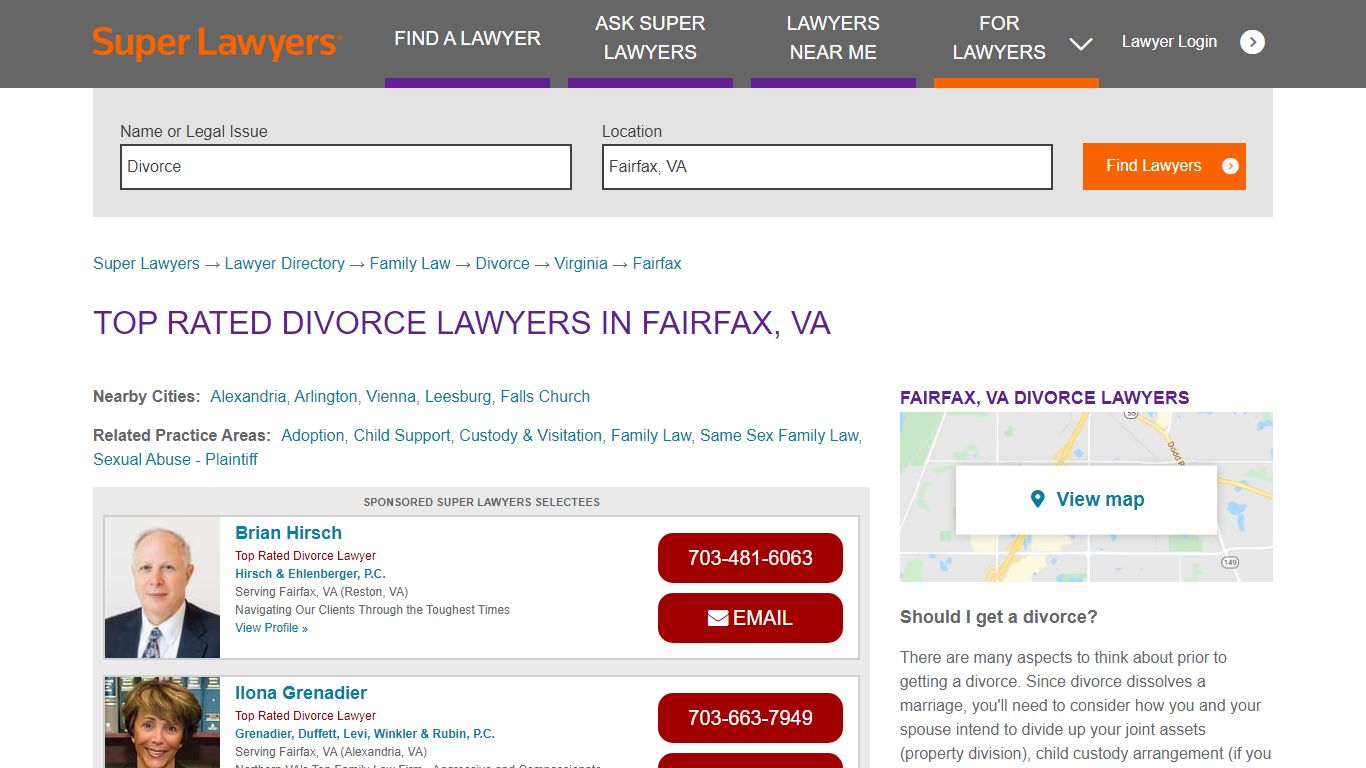 Best Fairfax, VA Divorce Attorneys | Super Lawyers